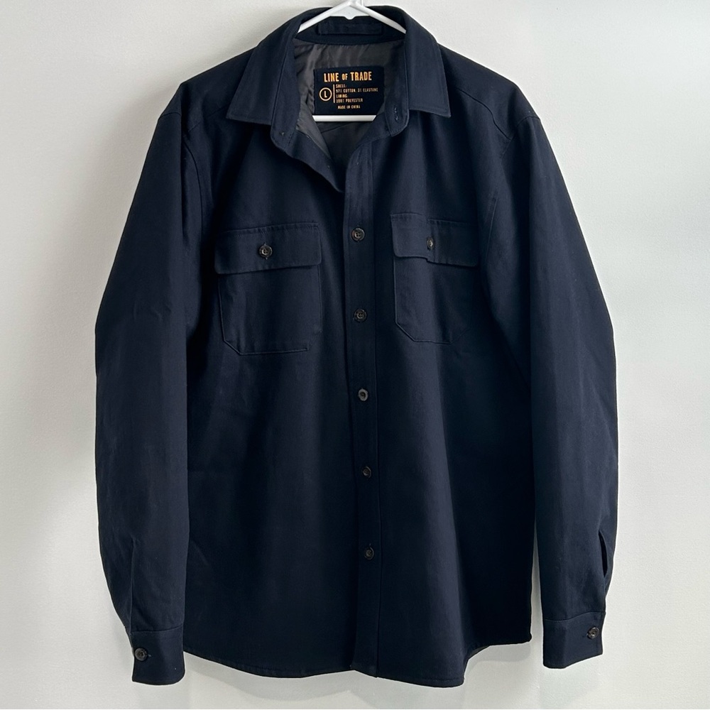 Line Of Trade Insulated Button Up Jacket Men’s Navy Blue Size Large‎